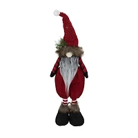 Northlight 17" Standing Buffalo Plaid Gnome With Berry Pine Christmas Gnome