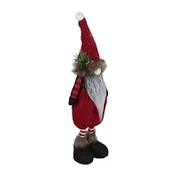 Northlight 17" Standing Buffalo Plaid Gnome With Berry Pine Christmas Gnome