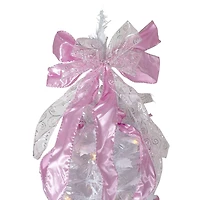 Northlight 6ft Popup Artificial Prelit White And Pink Predecorated 6 Foot Pre-Lit Christmas Tree