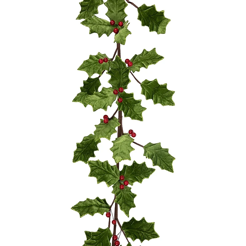 Northlight 4ft Glittered Holly With Berry Christmas Indoor Garland