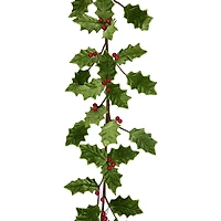 Northlight 4ft Glittered Holly With Berry Christmas Indoor Garland