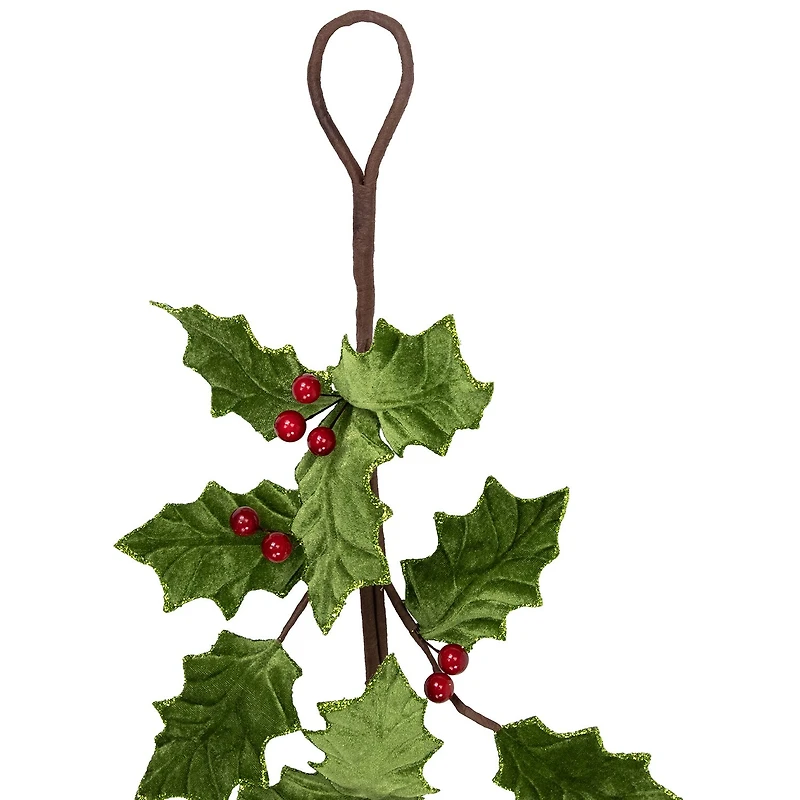 Northlight 4ft Glittered Holly With Berry Christmas Indoor Garland