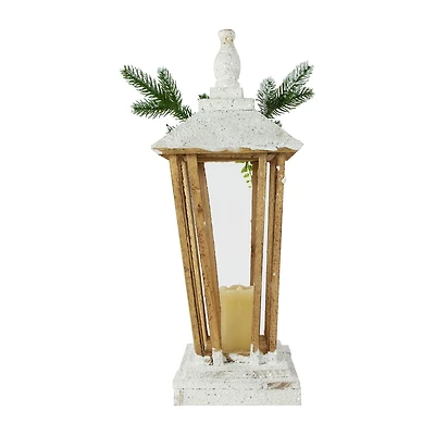 Northlight 18" Led Natural And White Storm Lantern Decorative Lantern