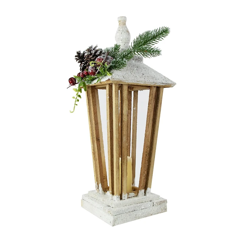 Northlight 18" Led Natural And White Storm Lantern Decorative Lantern