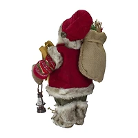 Northlight 12" Standing Santa With A Sled And Lantern Christmas Figurine