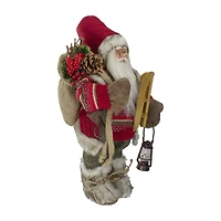 Northlight 12" Standing Santa With A Sled And Lantern Christmas Figurine