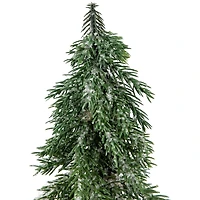 Northlight 14" Frosted Icy Pine With Jute Base 1 Foot Pine Christmas Tree