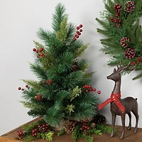 Northlight 25" Mini Spruce Pine Needle And Pinecone 2 Foot Pine Christmas Tree