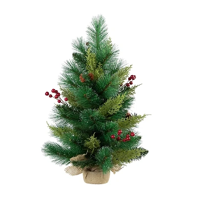 Northlight 25" Mini Spruce Pine Needle And Pinecone 2 Foot Pine Christmas Tree