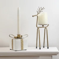 Northlight 5" White Metal Gift Box Candle Holder