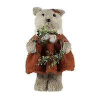Northlight 10" Woodland Girl Bear Holding Christmas Figurine