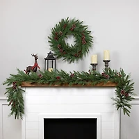 Northlight 7ft Wind River Fir With Glittered Pinecones Artificial Christmas Indoor Garland