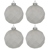 Northlight 4" Glittered Glass Ball 4ct Christmas Ornament