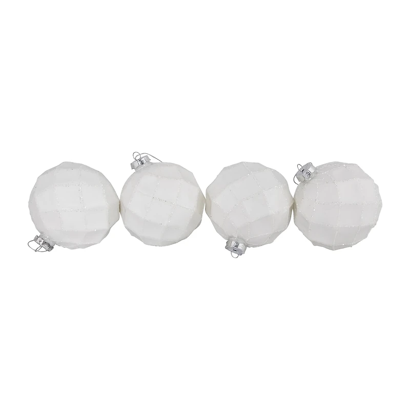 Northlight 4" Glittered Glass Ball 4ct Christmas Ornament