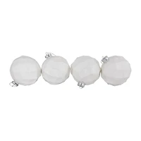 Northlight 4" Glittered Glass Ball 4ct Christmas Ornament
