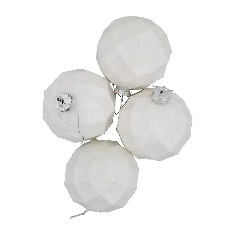 Northlight 4" Glittered Glass Ball 4ct Christmas Ornament