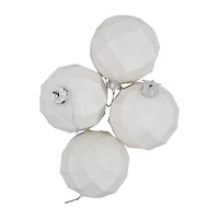 Northlight 4" Glittered Glass Ball 4ct Christmas Ornament