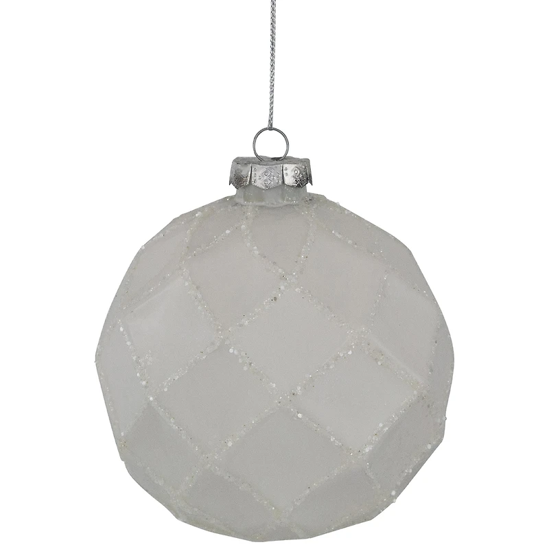 Northlight 4" Glittered Glass Ball 4ct Christmas Ornament