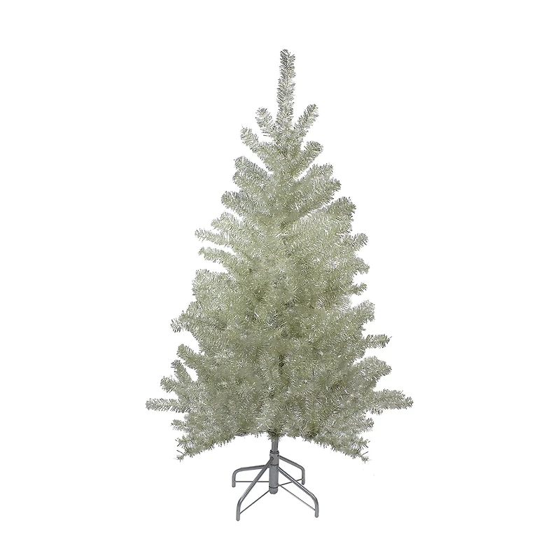 Northlight 5ft Metallic Platinum Tinsel 4 1/2 Foot Christmas Tree