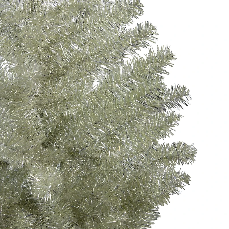 Northlight 5ft Metallic Platinum Tinsel 4 1/2 Foot Christmas Tree