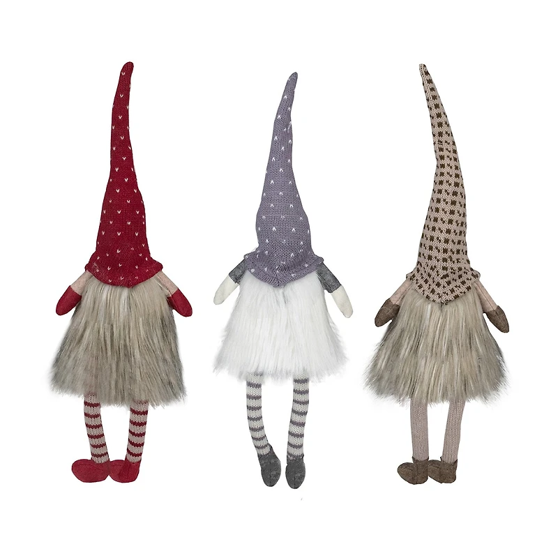 Northlight 20" Sitting Gnomes With Dangling Legs Christmas Gnome