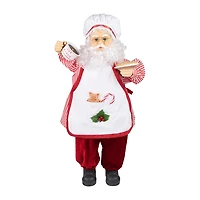 Northlight 24" Animated And Musical Chef Santa Claus With Hot Cocoa And Cookie Christmas Figurine