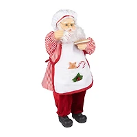 Northlight 24" Animated And Musical Chef Santa Claus With Hot Cocoa And Cookie Christmas Figurine