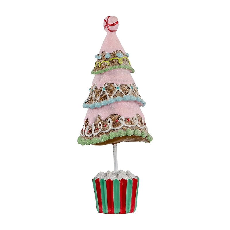 Northlight 10" Frosted Waffle Cone Cupcake Pine Christmas Tree