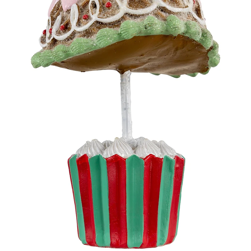 Northlight 10" Frosted Waffle Cone Cupcake Pine Christmas Tree