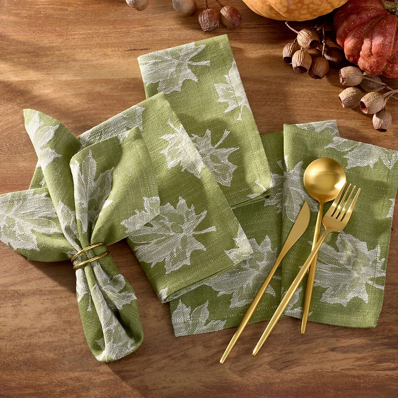 Threadmade Falling Leaves 8 Pack Napkins
