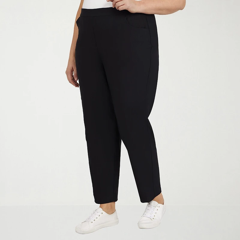 Alfred Dunner Classics Womens Plus Slim Pull-On Pants