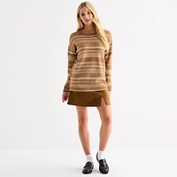 a.n.a Tall Womens Crew Neck Long Sleeve Striped Pullover Sweater