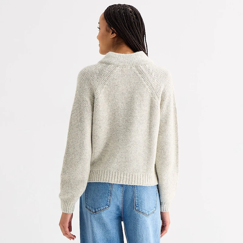 a.n.a Tall Womens Split Crew Neck Long Sleeve Pullover Sweater