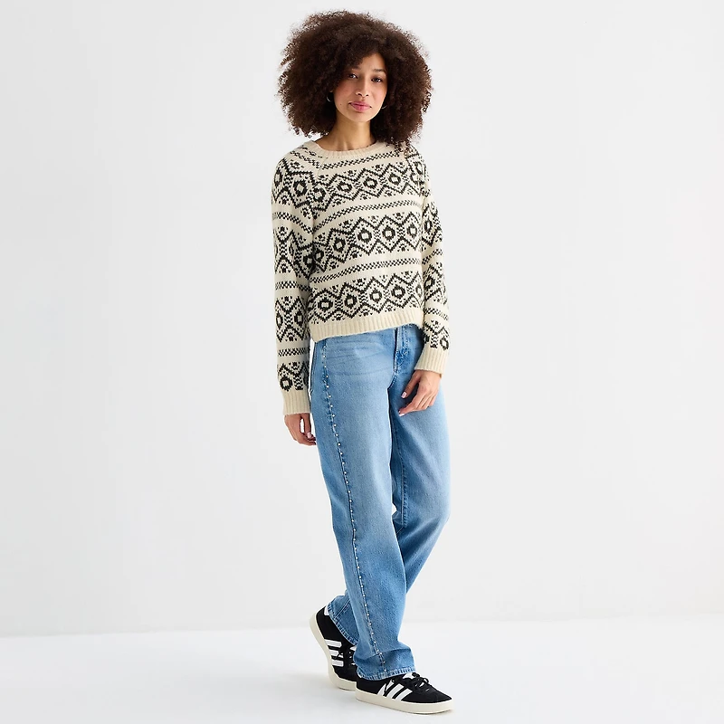a.n.a Womens Crew Neck Long Sleeve Pullover Sweater