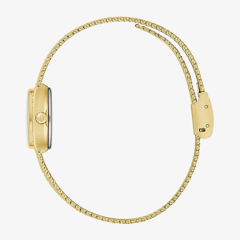 Bulova Goddess Of Time Womens Gold Tone Stainless Steel Bracelet Watch 97l184