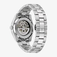 Bulova Surveyor Mens Automatic Silver Tone Stainless Steel Bracelet Watch 96b436