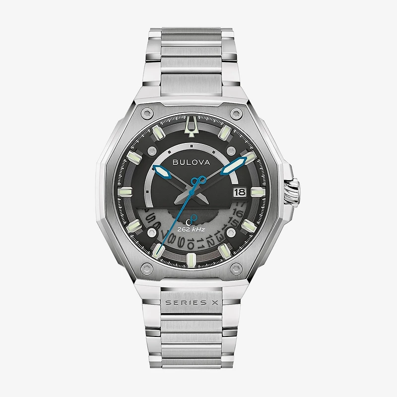 Bulova Mens Silver Tone Stainless Steel Bracelet Watch 98b456