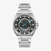 Bulova Mens Silver Tone Stainless Steel Bracelet Watch 98b456