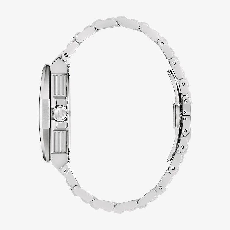 Bulova Mens Silver Tone Stainless Steel Bracelet Watch 98b456