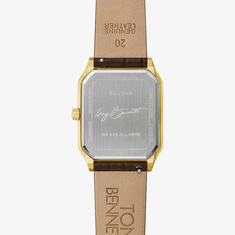 Bulova Mens Brown Leather Strap Watch 97b235