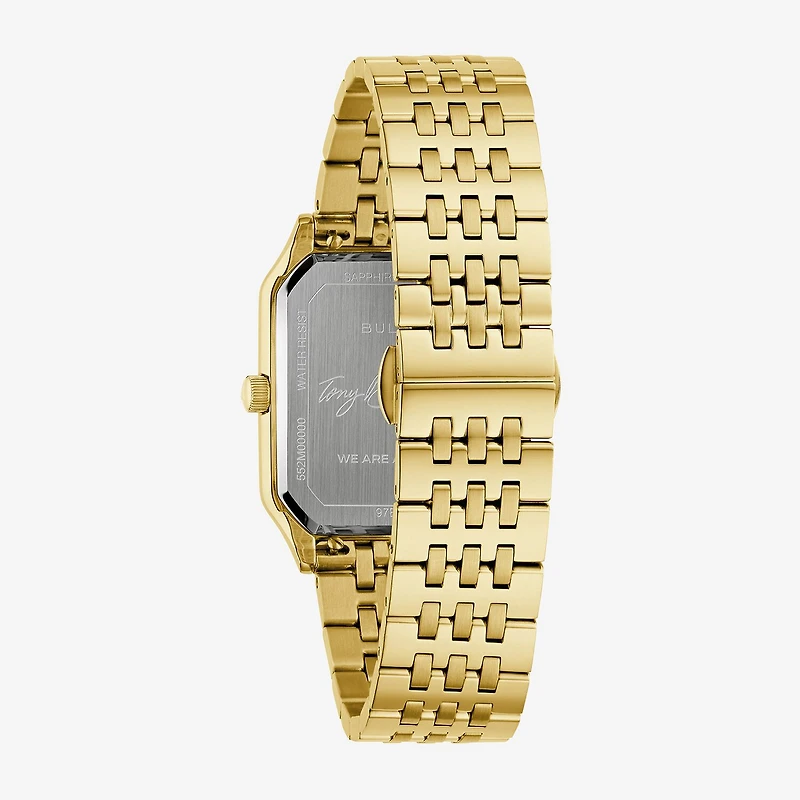 Bulova Mens Gold Tone Stainless Steel Bracelet Watch 97b236