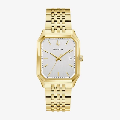 Bulova Mens Gold Tone Stainless Steel Bracelet Watch 97b236
