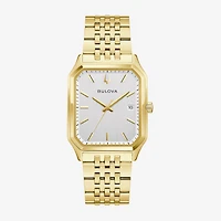Bulova Mens Gold Tone Stainless Steel Bracelet Watch 97b236