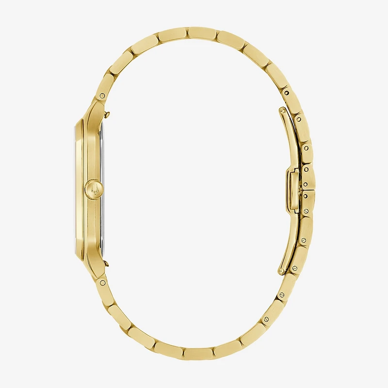 Bulova Mens Gold Tone Stainless Steel Bracelet Watch 97b236
