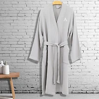 Linum Home Textiles Personalized Smyrna Bathrobe Unisex Adult Long Sleeve Length Robe