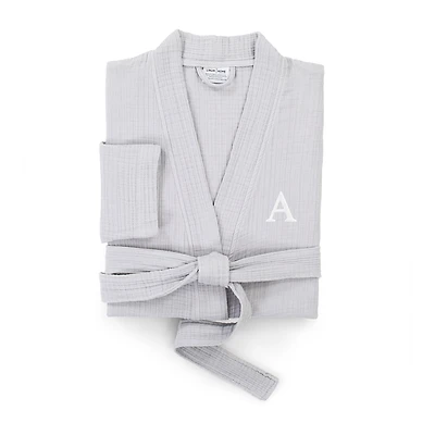 Linum Home Textiles Personalized Smyrna Bathrobe Unisex Adult Long Sleeve Length Robe
