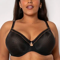 Curvy Couture Shimmer Unlined Underwire Bra- 1374