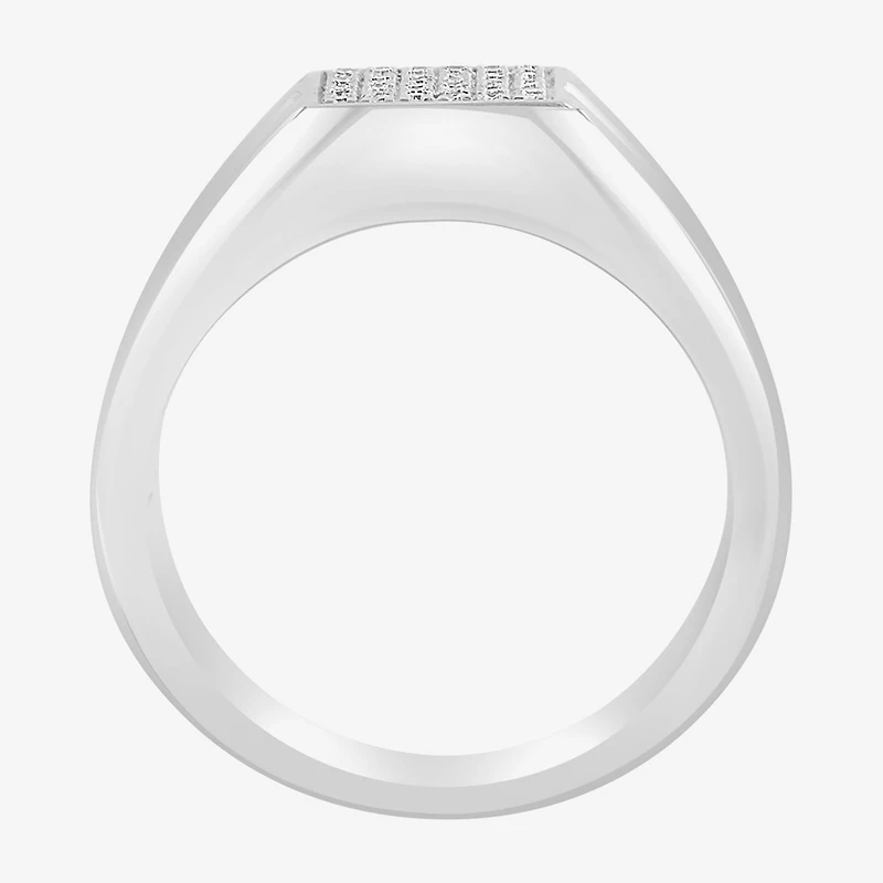Effy Final Call Limited Quantities! Mens 1/6 CT. T.W. Natural White Diamond Sterling Silver Fashion Ring