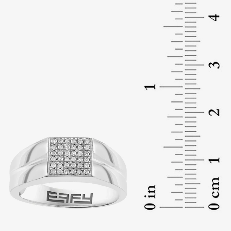Effy Final Call Limited Quantities! Mens 1/6 CT. T.W. Natural White Diamond Sterling Silver Fashion Ring