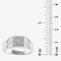 Effy Final Call Limited Quantities! Mens 1/6 CT. T.W. Natural White Diamond Sterling Silver Fashion Ring